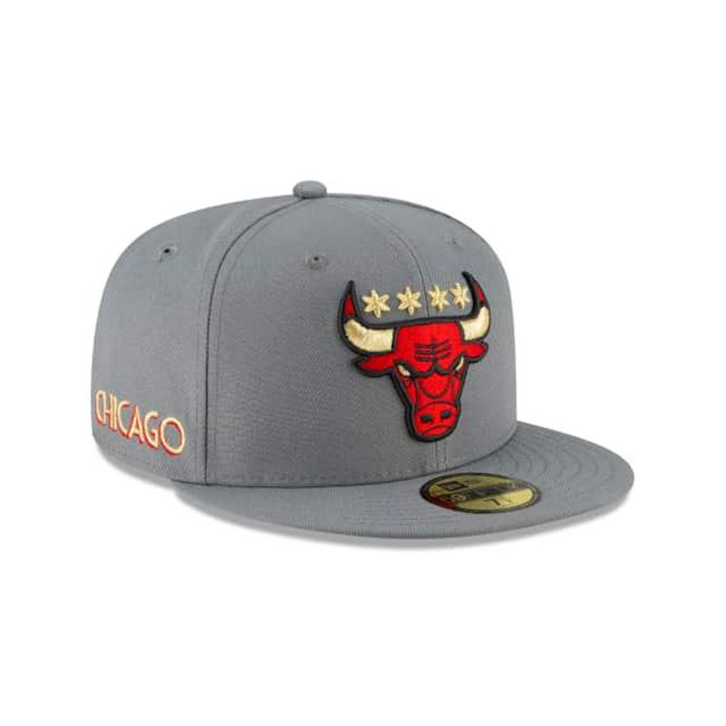 NBA Chicago Bulls City Edition Alt 59Fifty Fitted (FHH1328) - Grey New Era Caps